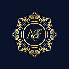 A and F, AF logo initial vector mark, AF luxury ornament monogram logo