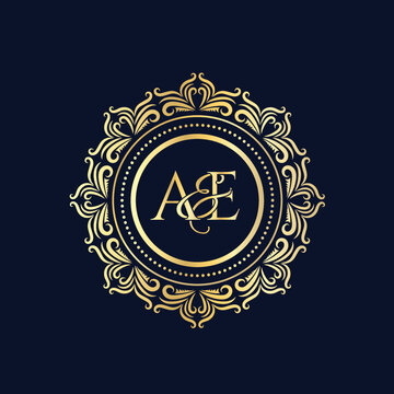 A and E, AE logo initial vector mark, AE luxury ornament monogram logo