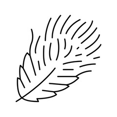 fluff feather soft line icon vector illustration