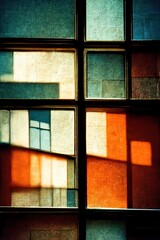Abstract square building window frames, multi colored blocks and blurry focal shadows - delightfully odd, unusually pretty strange background graphics resource.