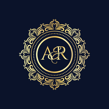 A and R, AR logo initial vector mark, AR luxury ornament monogram logo