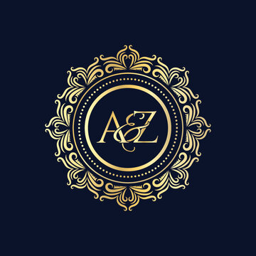 A and Z, AZ logo initial vector mark, AZ luxury ornament monogram logo