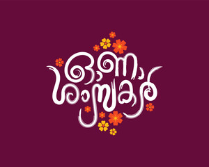 KERALA ONAM GREETING ONAM ASHAMSAKAL IN MALAYALAM CALLIGRAPHY