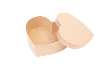 Brown paper heart shape box
