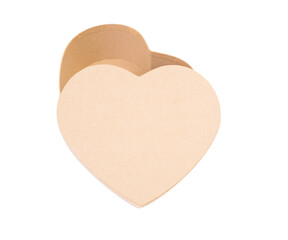 Brown paper heart shape box