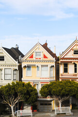 The Painted Ladies Victorian Houses in San Francisco, California