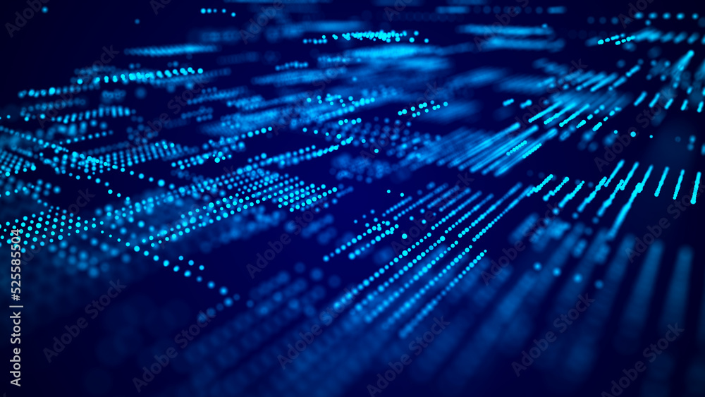 Poster abstract digital background science technology networks big data link 3d rendering.