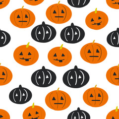 seamless pattern with cute pumpkin