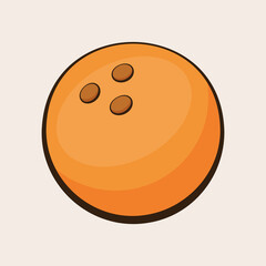 Orange bowling ball. Vector sports logo, icon