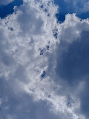 blue sky and white fluffy clouds