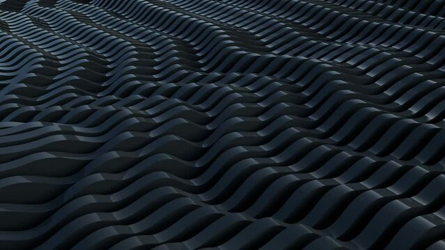 Abstract black wave animation background.