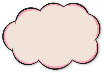 Clear empty boom comic speech bubble Pop Art Style. Colored empty balloon. Message cloud colorful background sticker. Vector illustration conversation, dialog. Colored pink space back.