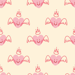 cute hearts seamless pattern design vector for valentine wrapping paper