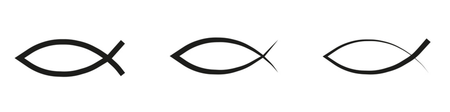 Christian fish symbol.  Faith in Jesus Christ. Vector illustration eps10