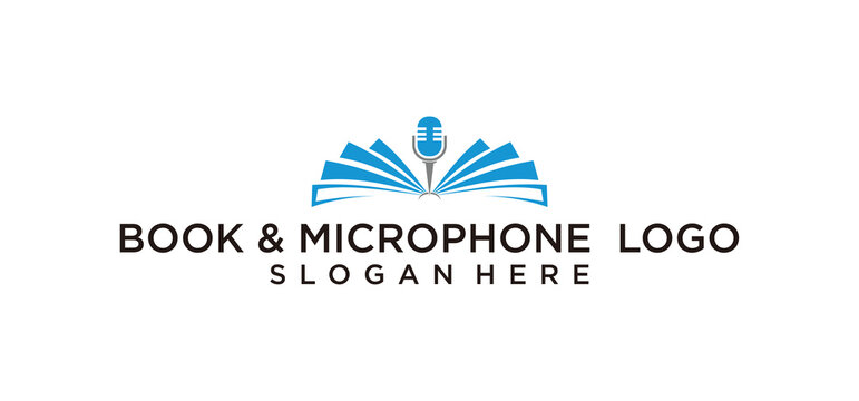 Book & microphone logo design