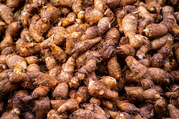 Background of fresh taro root