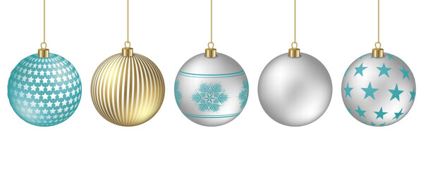 Merry Christmas background design - Golden stars - Christmas balls