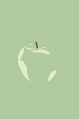 Minimalist apple vector illustration for food packaging, design autumn and fall food ideas