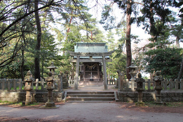 shinto shrine (Hashidate Myojin) in amanohashidate (japan)
