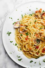 Spaghetti pasta with clams