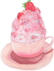 Hand drawn Ice snow Watercolor