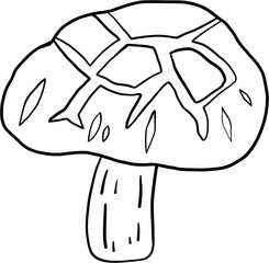 doodle freehand sketch drawing of shitake mushroom vegetable.