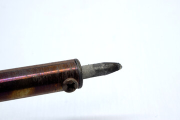 Soldering tip photo with white background