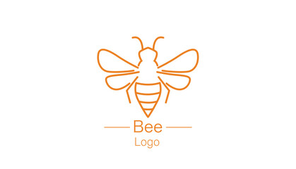 honey bee logo vector illustration 