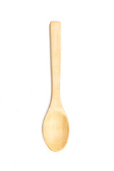 Wooden spoon isolated on white background.