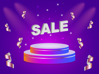 discount podium. Vector illustration