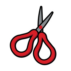 vector illustration. red scissors. school supplies. office. flat icon. web