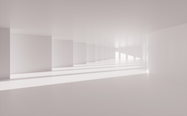 White empty architecture, 3d rendering.