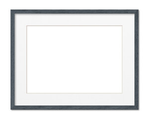 Empty frame. Blank grey mounted large landscape frame transparent