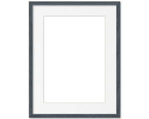 Empty frame. Blank grey mounted large portrait frame transparent