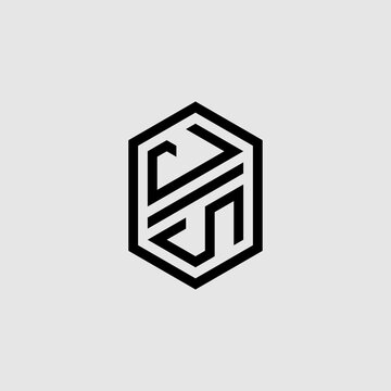 JS bold line geometric initial logo design which is good for branding
