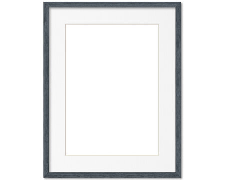 Empty frame. Blank grey mounted large portrait frame transparent