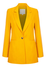 Yellow woollen jacket isolated on white