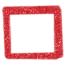 Red Square Glitter Frame