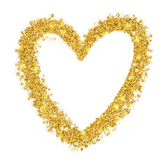 Glitter Gold Heart Frame