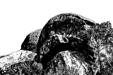 Fototapeta premium Rocky hill landscape isolated graphic