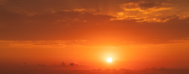 Beautiful bright sunset sky.  Sunset sky background.