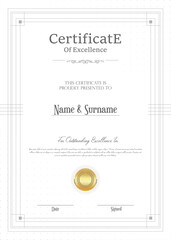 certificate or diploma retro vintage design vector   - obrazy, fototapety, plakaty