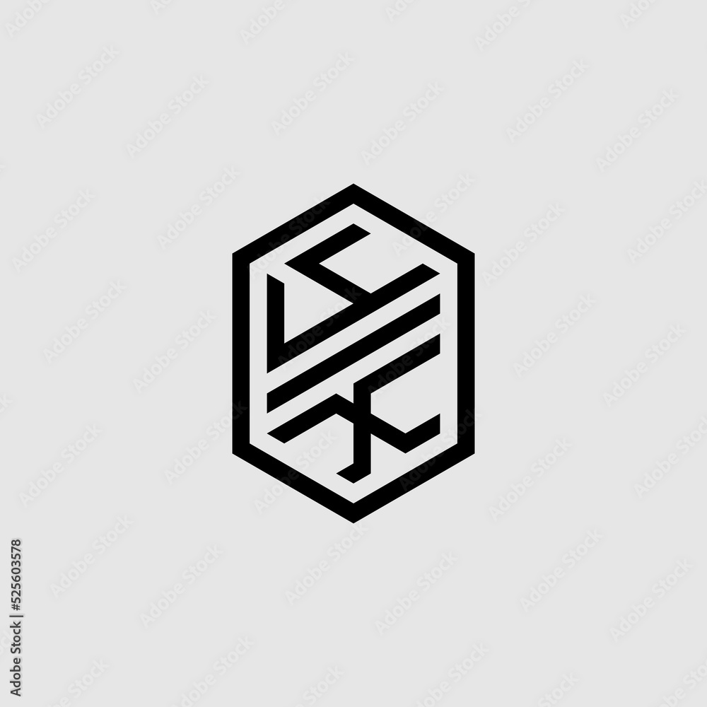 Wall mural YX bold line geometric initial logo design which is good for branding