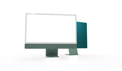 Mockup of modern desktop computer isolated