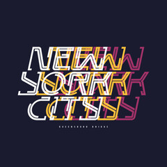 New York. Vector stylish graphic tee design, print, illustration.