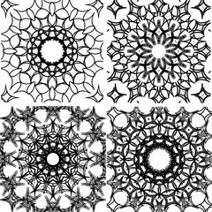 set of four patterns with diamond shaped elements