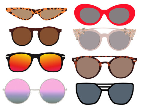 Collection of painted designer Sunglasses.