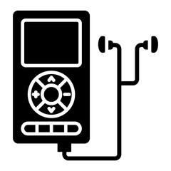 Mp3 Player Glyph Icon