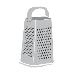 Vector Illustration Kitchen Grater or Shredder Image on White Background in Flat Style