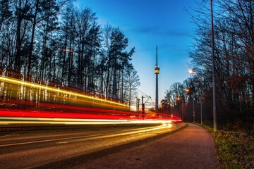 Lightpainting at Fernsehturm Stuttgart © Wirestock Creators